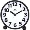 Lafocuse Metallo Sveglia Numeri Grandi 3D con Luce Notturna, Snooze, Sveglia da Comodino Analogica Silenziosa, Orologio da Tavolo Batteria senza Ticchettio per Casa Ufficio Anziani 10.5cm, Nero