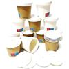 Nicoletti kit bar 200 pezzi : 100 bicchierini di carta bianchi e avana, bicchiere caffe monouso in cartoncino 4OZ / 100ml, bicchieri ideali espresso asporto con 100 coperchi CARTONCINO coffee to go