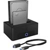 ICY BOX - Docking station per doppio SSD e disco rigido USB 3.0, SATA Clone Station, colore: Nero