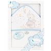 Interbaby Asciugamano con cappuccio per neonato ELEFANTE in bianco e blu - 560 g