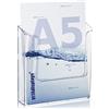 VITAdisplays Confezione da 10 supporti trasparenti per brochure in formato DIN A5, per volantini da parete, per volantini DIN A5, supporto da parete per brochure e cataloghi