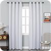 GIRASOLE HOME Coppia Tende Capri Semi Oscuranti Termiche Morbide Motivo Intreccio Argentato 2 Pannelli con Occhielli (Bianco Ghiaccio, 140x290cm)