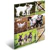 HERMA Set di 3 cartelle da collezione A4 Farm in cartone con motivo animali, fascia elastica, alette interne e stampa interna, per bambini e bambine