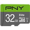 PNY Elite Scheda di Memoria microSDHC 32GB + Adattatore SD, Velocità di Lettura fino a 100MB/s, Classe 10 UHS-I, U1 per video Full HD