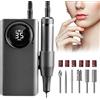ROVLAK Fresa per Unghie Professionale 35000 RPM Portatile Ricaricabile Lima per Unghie Elettrica Velocità Regolabile Manicure Set Trapano Elettrico con Display a LED per Saloni di Unghie, Manicure DIY