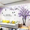 guangmu Albero Adesivo da Parete, Alberi e Uccelli 3D Adesivi Murali Arts Wall Sticker Decorativi per TV Par, Camera da Letto, Ufficio(Porpora Destra,M-250 * 130cm)