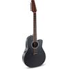 Applause Chitarra Elettro-Acustica Tradizionale AB2412 Mid Cutaway 12 corde - Corpo Roundback Lyrachord Mid-Depth - Preamp AP3TP - Tavola in Abete - Black Satin - AB2412-5S