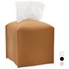 UBRAVE Portafazzoletti, Portafazzoletti di Carta, Scatola per Fazzoletti per Soggiorno Bagno Cucina Ufficio Auto, Scatola Portafazzoletti in Morbida Pelle, Quadrata, Cuoio Addensare,13 x 13 x 13 cm - Marrone