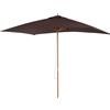 Outsunny Ombrellone Esterna da Giardino Parasole Impermeabile in Legno 2x2.95x2.55m Marrone|Aosom