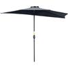 Outsunny Ombrellone da Parete per Esterni in Poliestere Impermeabile Anti UV 269x138x236cm Grigio|Aosom
