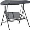 Outsunny Dondolo a 2 Posti da Giardino per Esterni con Tettuccio Regolabile e Seduta in Texteline, 140x118x162cm Grigio