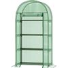 Outsunny Serra da Giardino con Ripiani in Metallo, Copertura in PE e Porta Avvolgibile 80x49x160cm, Verde|Aosom