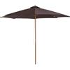 Outsunny Ombrellone da Giardino con Palo in Legno e 8 Stecche, Parasole in Poliestere Anti UV, Φ300x250cm, Caffè|Aosom