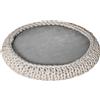 PawHut Cuccia per Cani e Gatti Rotonda con Bordi Rialzati e Cuscino, Lettino per Cani Imbottito Effetto Velluto, Φ93x15cm, Grigia|Aosom