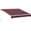 Outsunny Tenda da Sole a Bracci per Esterno con Manovella, Metallo e Poliestere, 295x250cm Rosso Scuro|Aosom