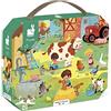 Janod - Puzzle Bambini La Fattoria 24 Pezzi - Gioco Educativo Abilità Fino-Motorie e Concentrazione - Valigetta con Impugnatura - Fabbricato in Francia e Certificato FSC - Dai 3 Anni, J02603