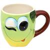 Dekohelden24 Tazza da caffè in ceramica con mela, dimensioni: 9 x 12 cm, 22277-B verde