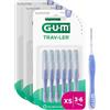 GUM TRAV-LER Scovolini interdentali | manico flessibile | pulizia profonda tra i denti e rimozione della placca | 0.6 mm, ISO 0 | Taglia XS | Confezione 3x6