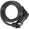 Fischer Lucchetto a Spirale con Combinazione per Bicicletta, Lunghezza 120 cm, Diametro 10 mm, Colore: Nero