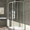 Ogomondo Box Doccia Semicircolare Circle Bianco Due Ante Cristallo Temprato (87-89,5x87-89,5 Trasparente)