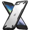 Ringke Fusion-X Compatibile con Cover iPhone SE 2022 5G (SE 3), SE 2020, iPhone 8, iPhone 7, Custodia Disegno Transparante Retro Rigida con Antiurto Paraurti Robusto TPU - Black Nero