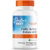 Doctor's Best, Fully Active Folate (Acido Folico), con Quatrefolic, 400mcg, 90 Capsule vegane, Vitamina C, Testato in Laboratorio, Altamente Dosato, Senza Glutine, Senza Soia, non OGM