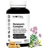 HIVITAL foods Melatonina Complex | 120 capsule vegane per 4 mesi | Con 5-HTP, Valeriana, Melissa, Passiflora, Papavero della California, Luppolo e Tiglio | Migliora il sonno e il riposo e riduce l'ansia e lo stress