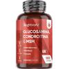 WeightWorld Glucosamina Condroitina, Vitamina C Acido Ascorbico, MSM Integratore, Acido Ialuronico, Curcuma, 180 Capsule (6 Mesi), Vitamin C Contribuisce a Normale Formazione di Collagene per Ossa e Cartilagine