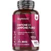 WeightWorld Chetoni Esogeni di Lampone Puro, 180 Capsule Vegane (6 Mesi di Fornitura),1 al Giorno, Integratore di Chetoni Estratto 20:1 (1200mg), Raspberry Ketone Pure, Privo di Magnesio Stearato, Senza Glutine