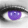 Meralens Lenti a Contatto Colorate Sharingan viola, violetto rinnegan - con porta lenti a contatto - ideali per Manga Anime Cosplay Halloween - Durata 1 Anno 1 Coppia (2 pezzi) senza correzione