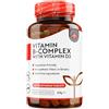 Nutravita Vitamina B Complex con D3 Alto Dosaggio - 365 Compresse Vegetariane - Fornitura per 1 Anno - Complesso 8 Vitamine B ad Alta Dosaggio in 1 Compressa - B1, B2, B3, B5, B6, B7, B9, B12 - Nutravita