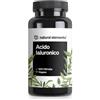 natural elements Integratore Acido ialuronico vegano - 500mg di acido ialuronico puro/capsula - 500-700 kDa - ad alto dosaggio, senza additivi - prodotto e testato in laboratorio in Germania