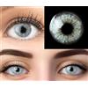 GLAMLENS Lenti a contatto colorate Keira Blue - azzurre - mensili - con porta lenti a contatto -blu naturali in silicone idrogel - 2 pezzi - DIA 14.2 - senza correzione 0.00 diottrie lente a contatto…