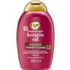 OGX Shampoo Cheratina Anti-Breakage + Keratin Oil, Shampoo ristrutturante con Olio di Cheratina per capelli danneggiati, Trattamento cheratina per capelli soggetti a doppie punte, 385 ml