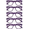 OPULIZE Pop 5 Pacco Retrò Giro Viola Opaco Liscio Uomo Donna Occhiali Da Lettura Cerniere Molla RRRRR2-5 +2,50