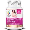 Colours Of Life Optima Naturals Colours of Life Acido Folico 400 mcg - Integratore di Contribuisce alla Crescita dei Tessuti Materni Gravidanza Senza Glutine Vegano, 120 Compresse