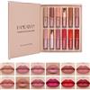 Zhiaek Set 12 Pezzi Rossetti Liquidi Matte Impermeabile Lunga Durata Opaco Lucidalabbra Waterproof Lipstick Regalo di Compleanno per Donna Ragazze (12 Colori)