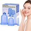 DazSpirit Coppetta per Massaggio Anticellulite, 4pcs Anti Cellulite Cup Coppettazione Coppette per massaggio Silicone Coppettazione per kit di cellulite Antietà Alleviare il Dolori e Articolari (Blu)
