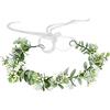 Uongeod coroncina di fiori Corona coroncina comunione bambina Boho coroncina fiori Corona floreale artificiale Copricapo da sposa Corona verde per il Festival della festa della cerimonia nuziale