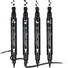 Yuccer 4 Pezzi Eyeliner Waterproof Eyeliner Penna Stamp Nero Eye Liner Liquido Cosmetici per Occhi Trucco (Stella+Luna+Cuore+Fiore)