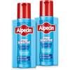 Alpecin Hybrid Coffein Shampoo, 2 x 250 ml - Adatto per il cuoio capelluto sensibile o pruriginoso, è lo shampoo alla caffeina che aiuta a previene la caduta ereditaria dei capelli.