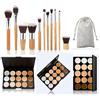 FantasyDay 15 Colori Coprenza Elevata a Lunga Tenuta Correttore Crema Concealer Palette Contouring Viso Correttori Fondotinta Makeup Gift Set per Hide Occhiaie e Imperfezioni con 11 Pennelli Trucco