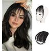 BARSDAR Frangia Clip Capelli Veri, 100% Naturali Frangetta Air Bangs French Bangs Frangia Extension Clip Capelli Veri Cura Capelli Donna lavabile/tingibile