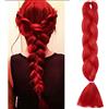 SEGO Treccine Africane Afro Extension Capelli Sintetici Treccia Finta Braids Hair Trecce Lunghe 60cm 1 Ciocca Crochet 100g # Rosso Naturale
