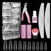 Venares Unghie Finte con Colla, Venares 500 Pezzi Acrilico Unghie Tips Set in 10 taglie con Colla Per Unghie Finte, Lime per Unghie, Buffer Unghie, Nail Remover Brush, Finte Tagliagunhie