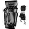 JZK Nero pelle PU sacchetto custodia porta forbici portaforbici parrucchiere professionale, fondina marsupio borsa cintura per attrezzi da barbiere da parrucchiere per forbici, pettini, tosatrici