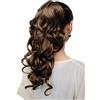 WIG ME UP - Toupet Coda di cavallo Castano dorato Extension Clip a farfalla Delicati e Pregiati Ricci Molto lunghi 50 cm SA09-10