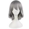 MapofBeauty 18/45cm Medio Ricci Donna Ricci Parrucche (Argento Grigio)