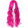 MapofBeauty 70 cm/ 28 Pollice Lungo Ricci Donna Ricci Parrucche (Rosa Carico)