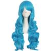 MapofBeauty 28 Pollic/70cm Parrucca Cosplay Lunga Capelli Ricci Della Signora Di Modo (Ciano Blu)